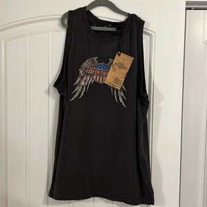 Harley Davidson black sleeveless muscle tank top size large